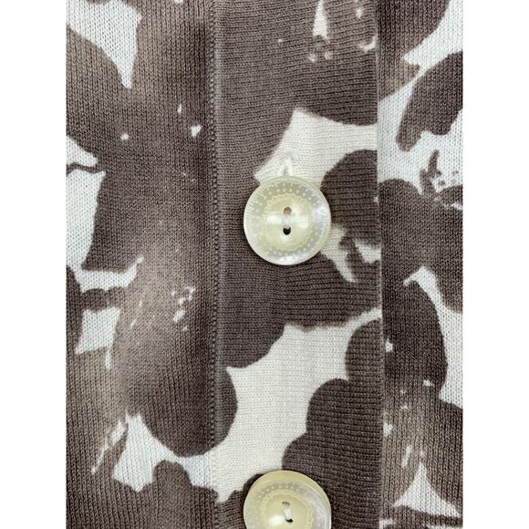 J. Jill‎ Cardigan Sweater Women's Size XS Silk Cashmere Tan floral Button - Picture 3 of 5